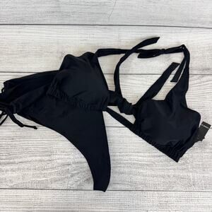 Torrid Plus Size Black Matching Bikini String Top & Cheeky Bottoms Size 4X